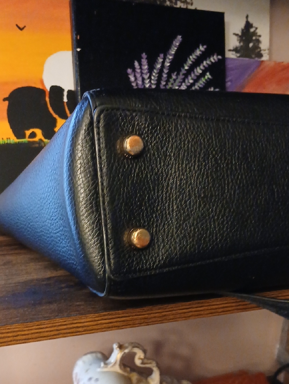 Coach Black Leather Tote with Gold Chain Straps - Picture 13 of 16